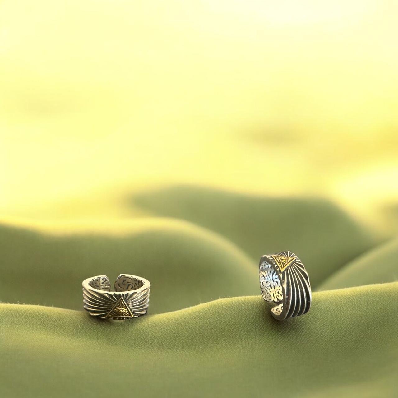 Antique Gold & Silver Open Model Men’s Ring ✨