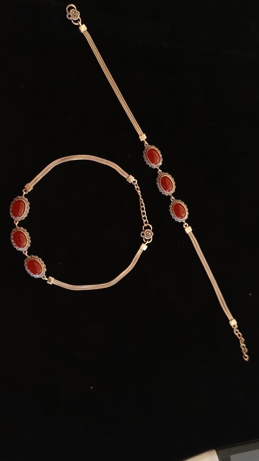 Antique Polish Anklet – Marker Stones & Red Big Stones
