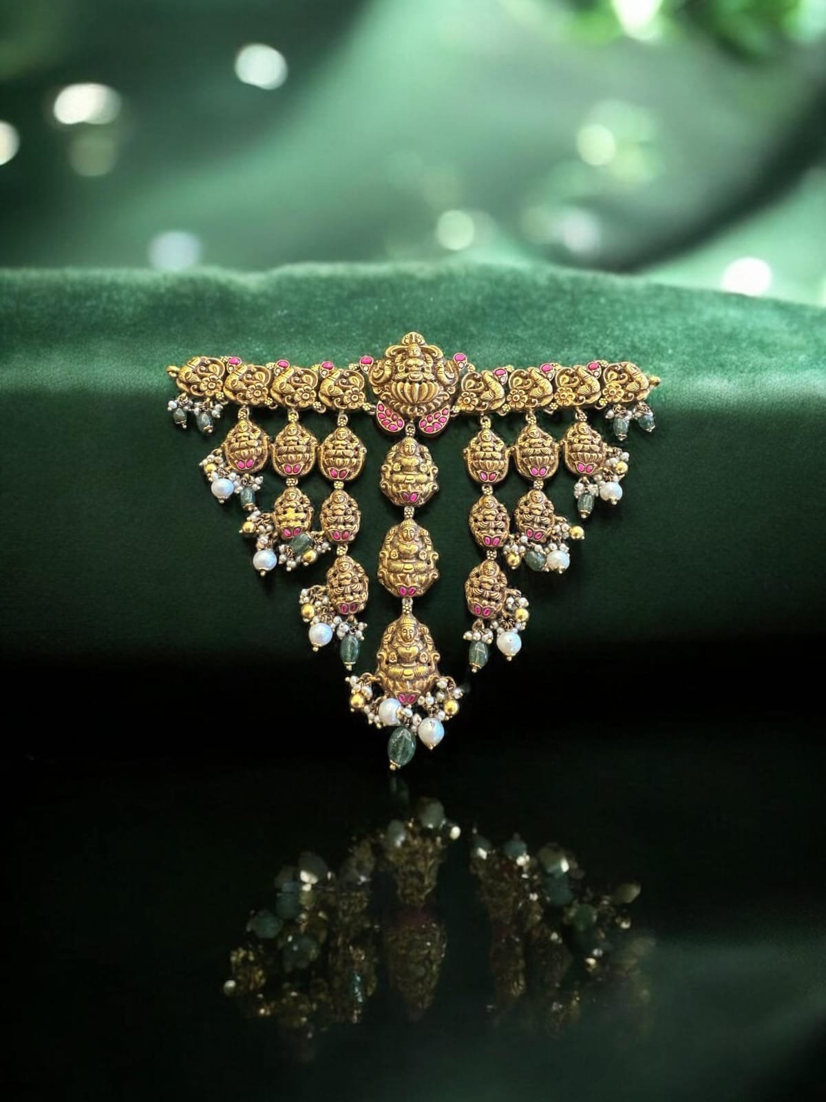 Antique polish with nakshi model with lakshmi design choker