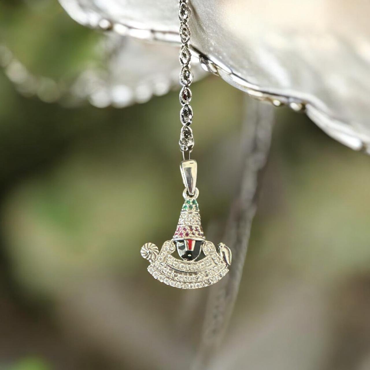 Balaji Silver Polish Premium CZ Pendant