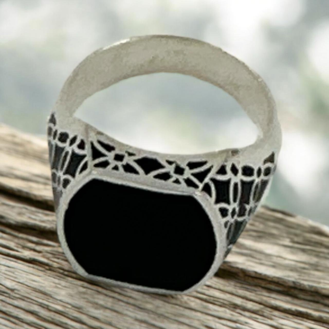 Black Big Stone Men’s Finger Ring