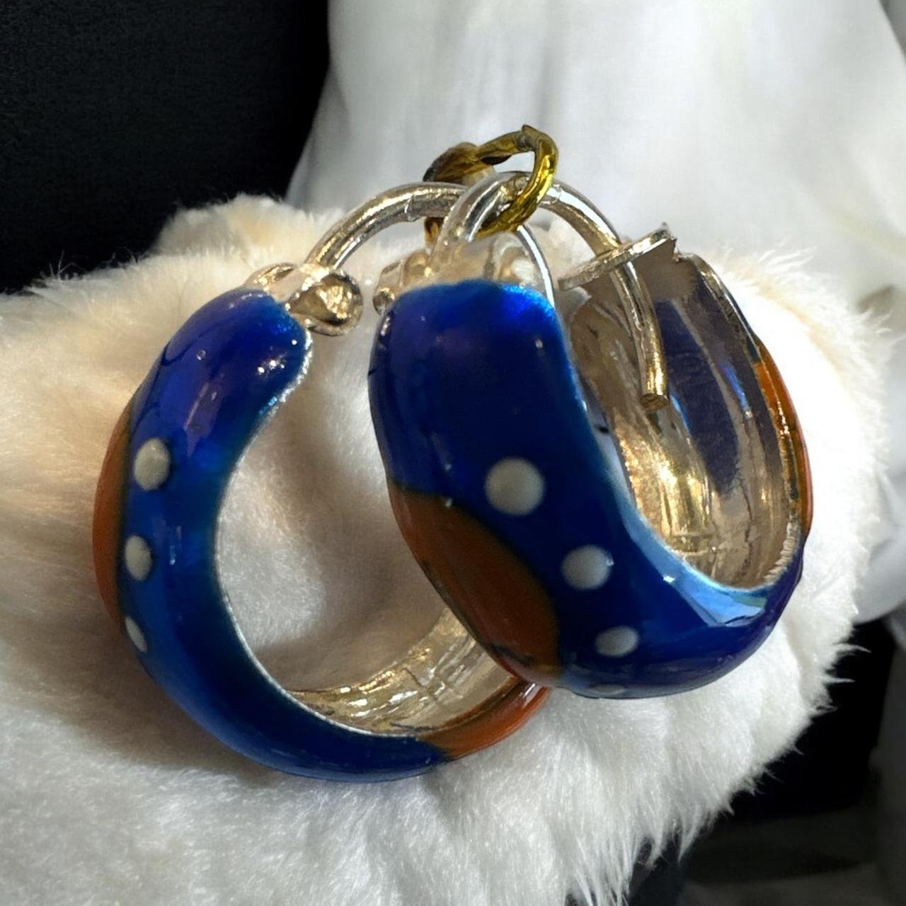 Blue & Orange Colour Earrings