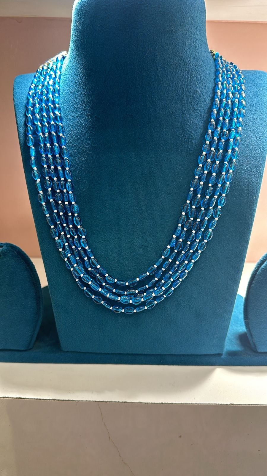 Blue & White Beads Bunch 5 Line Beads Chain