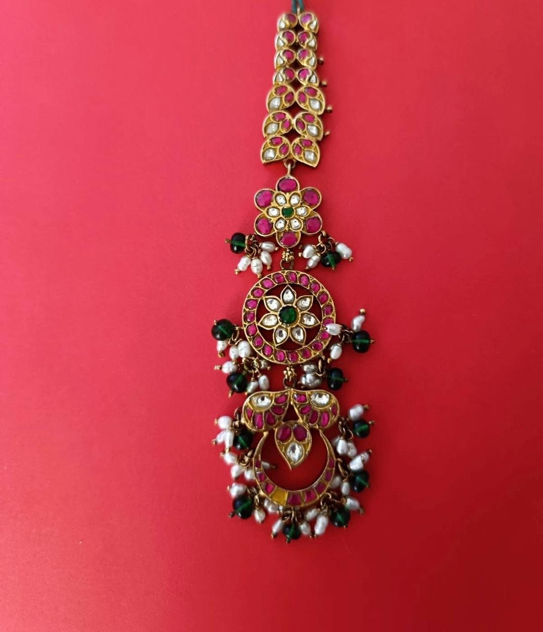 Bridal Mang Tikka with Kundan & Pota Stones