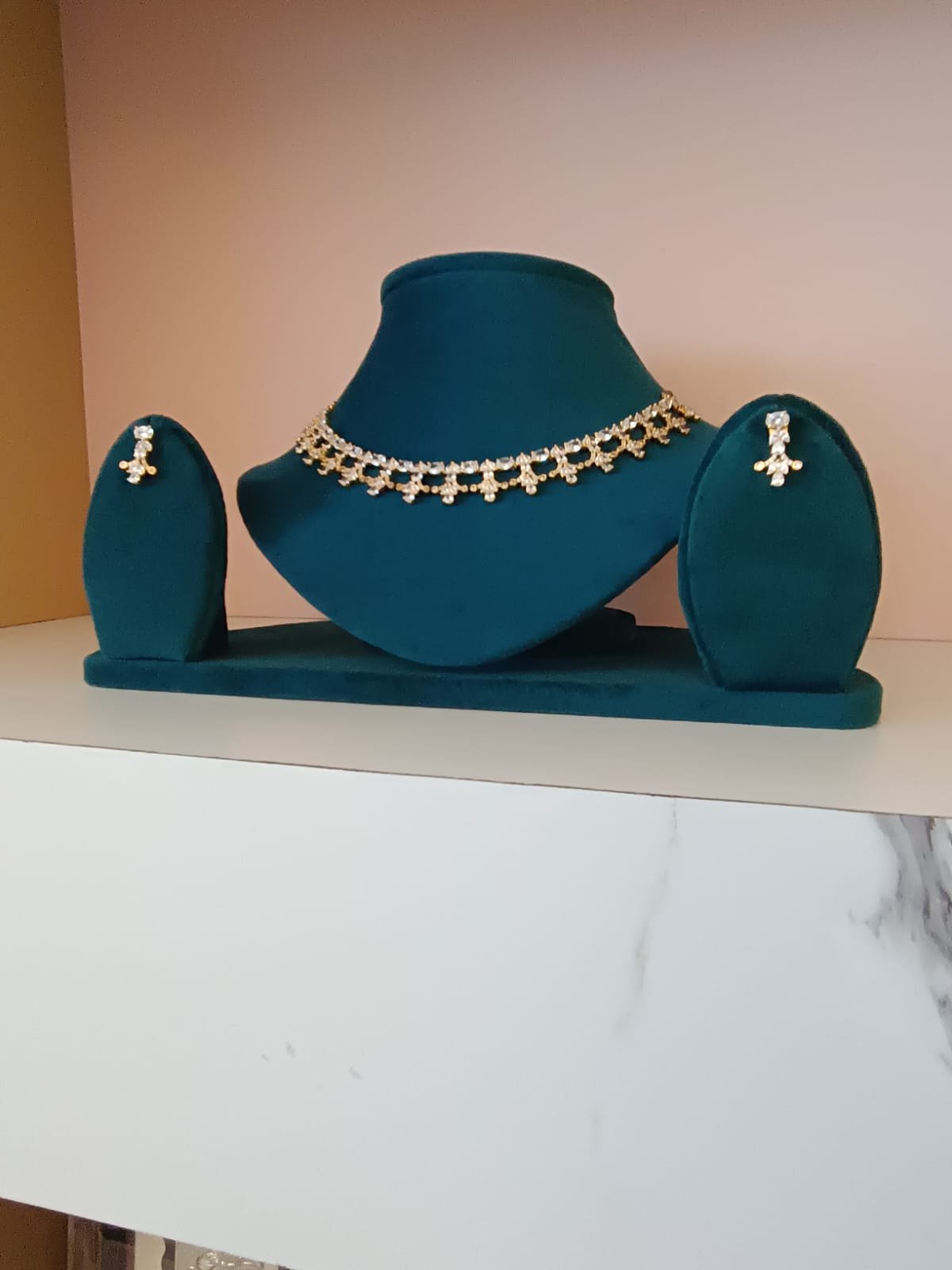 Classic CZ Gold Polish Necklace Set