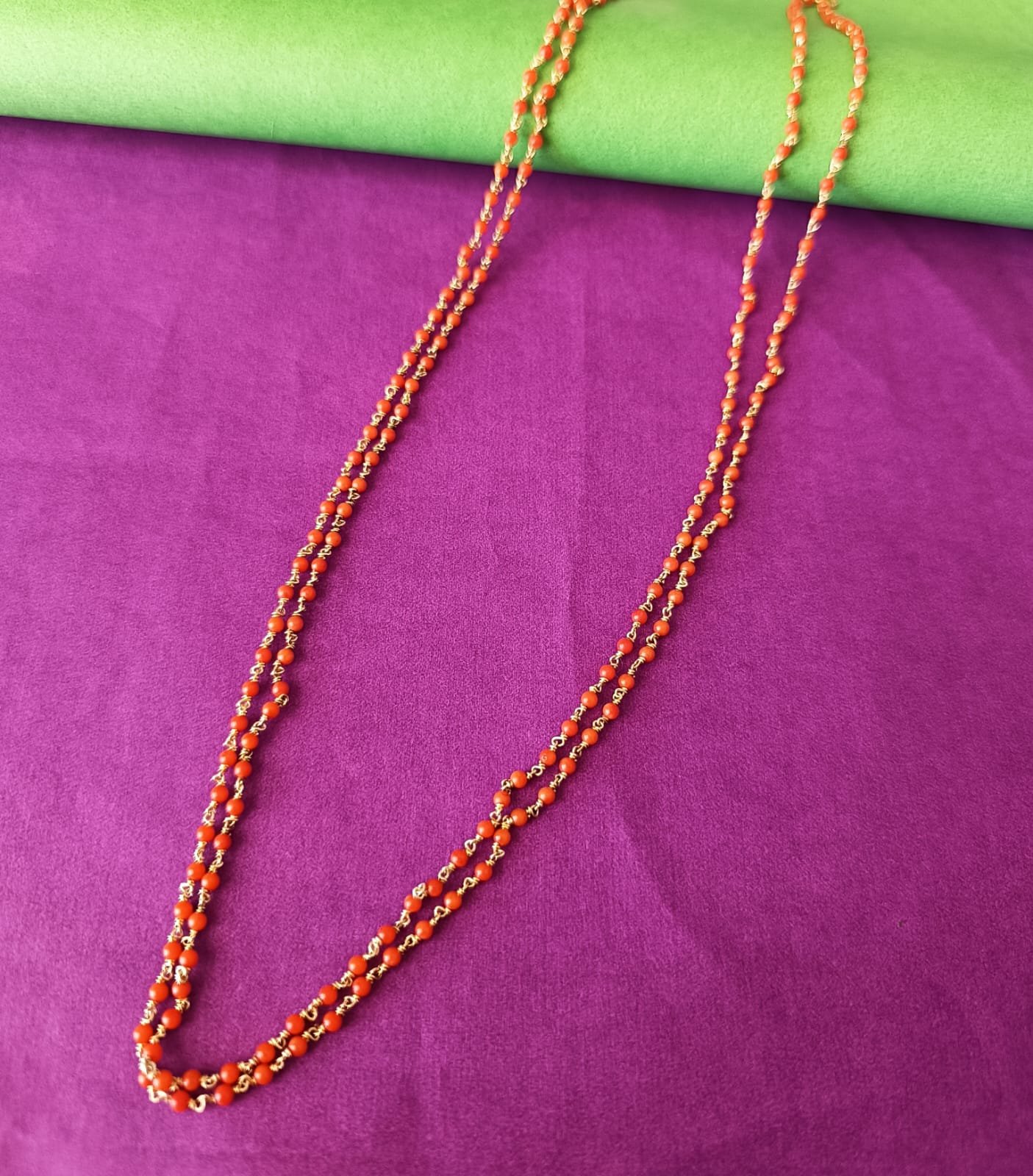 Coral 2 Line Beads Chain