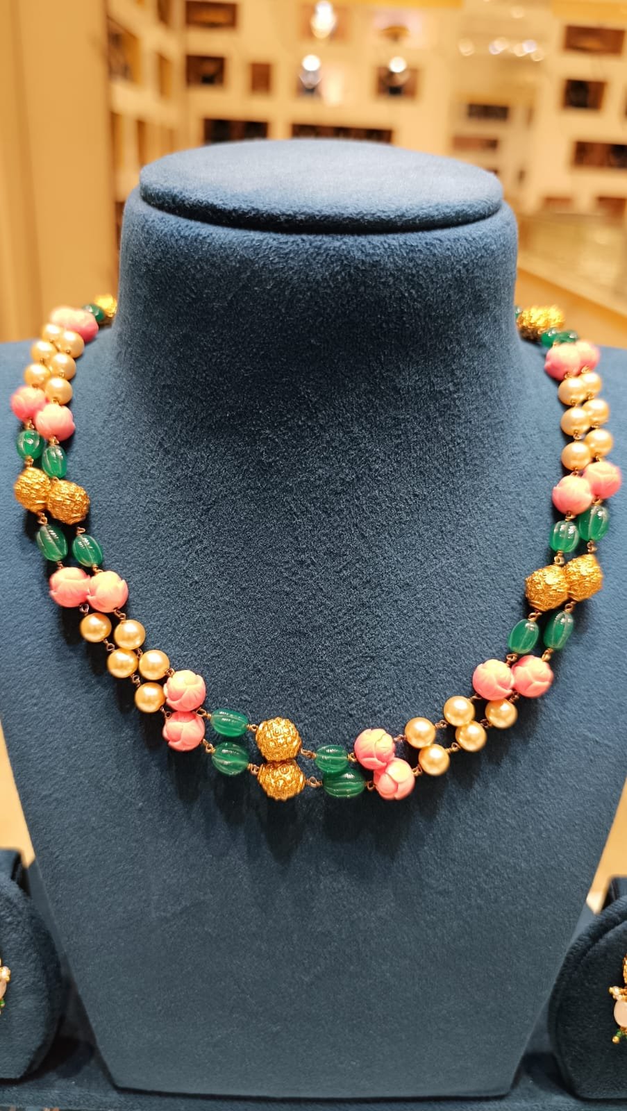 Coral Flower 2-Line Beads Chain