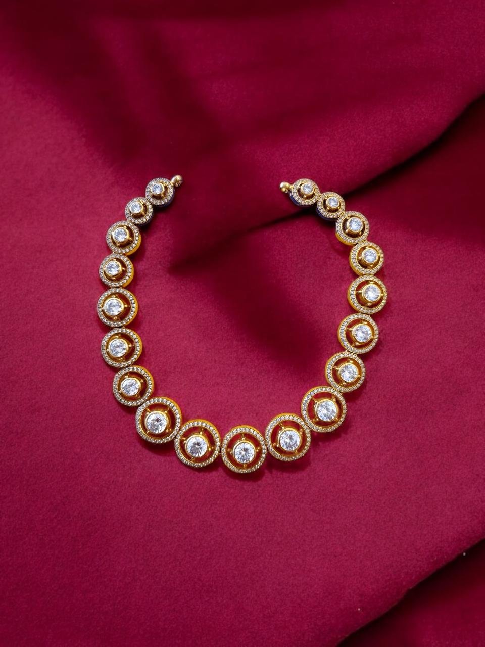 CZ & Moissanite Gold Polish Necklace