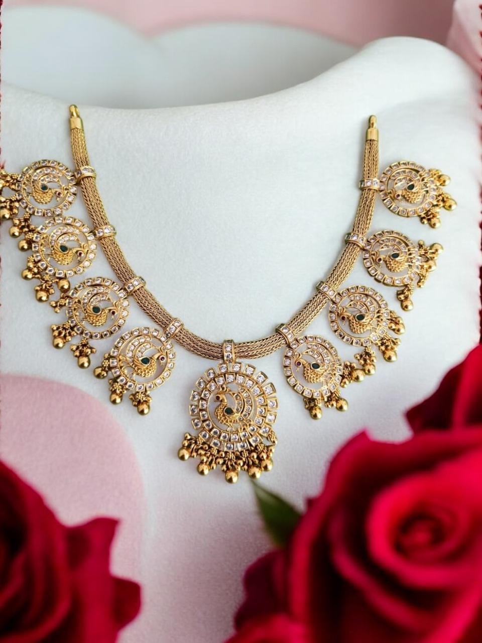 CZ Nanupatti Peacock Necklace