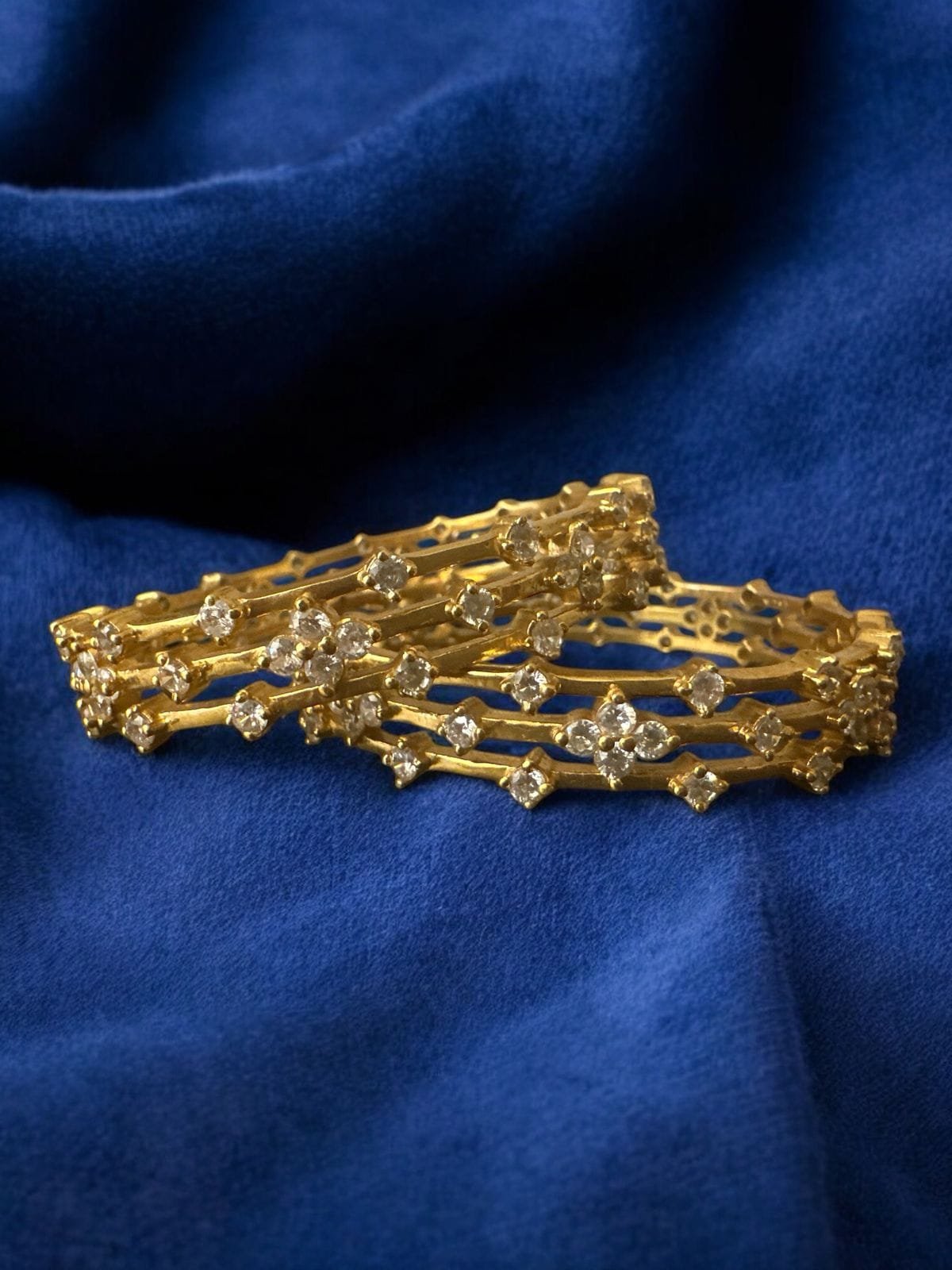 Cz stones  with  gold polish bangle