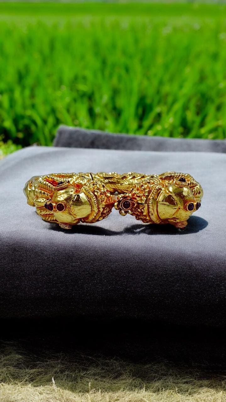 Gold Polish Bride Party Wear Men’s Kada