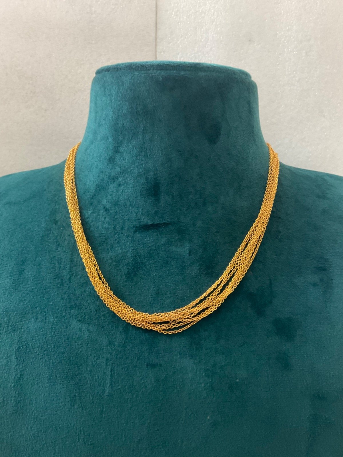 Gold Polish Chandhra Haram Bunch Chain