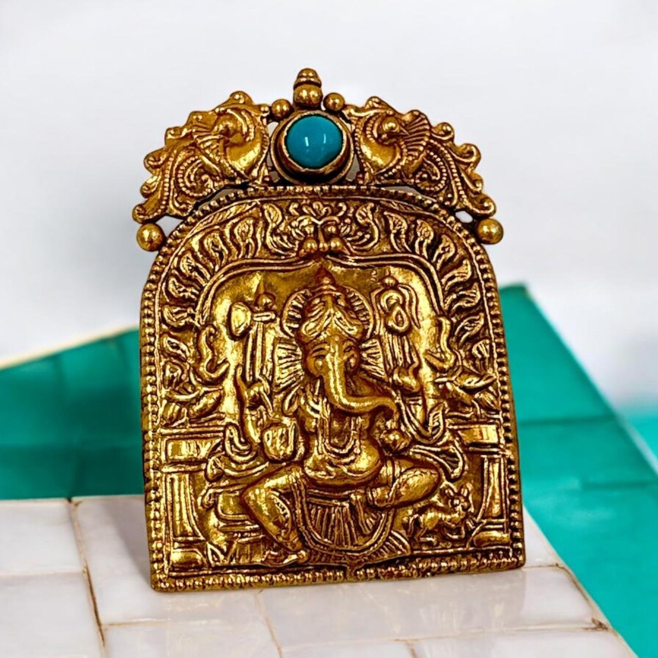 Gold Polish Ganesh Pendant