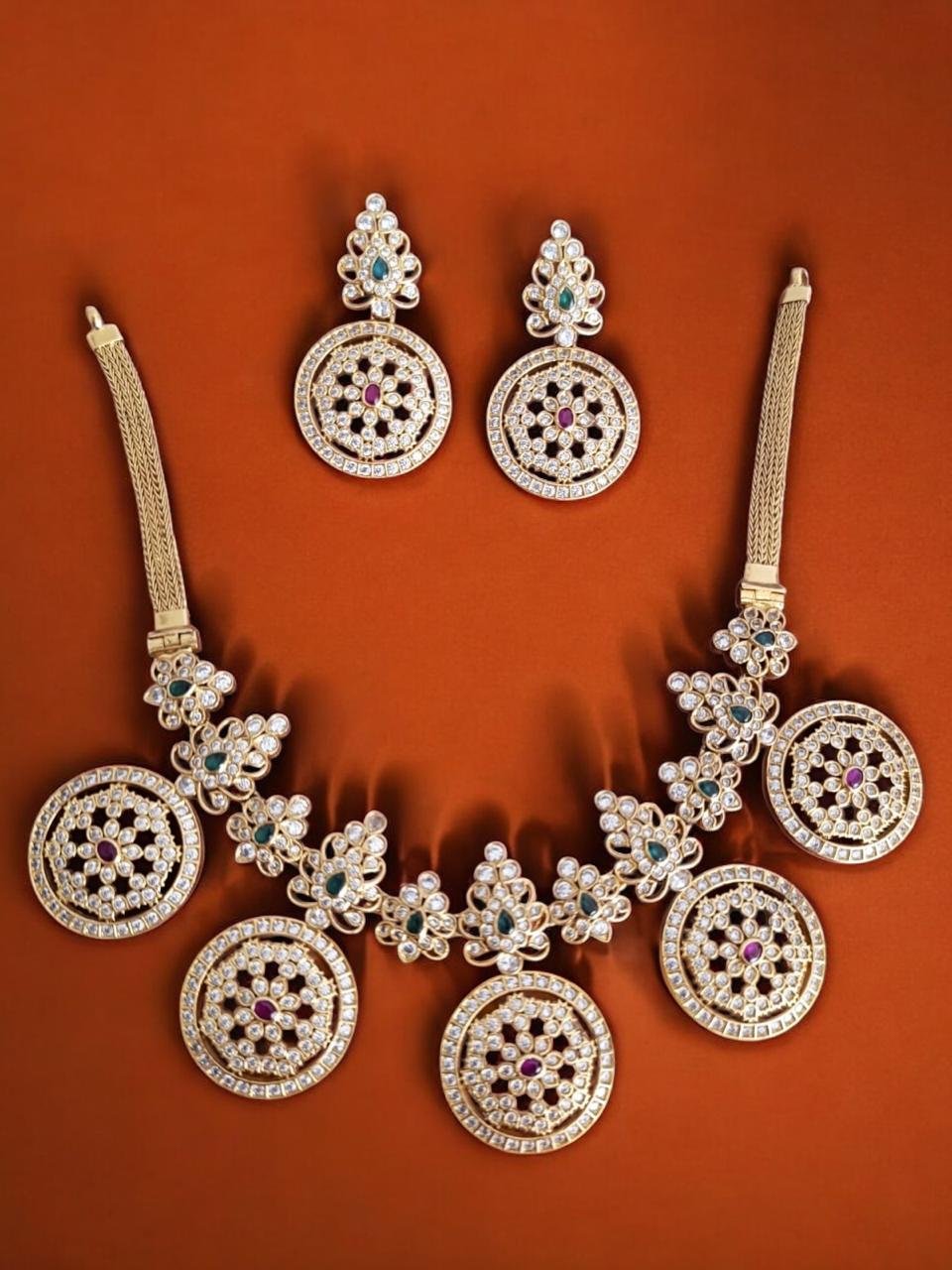Grand CZ Bottu Mala Necklace Set