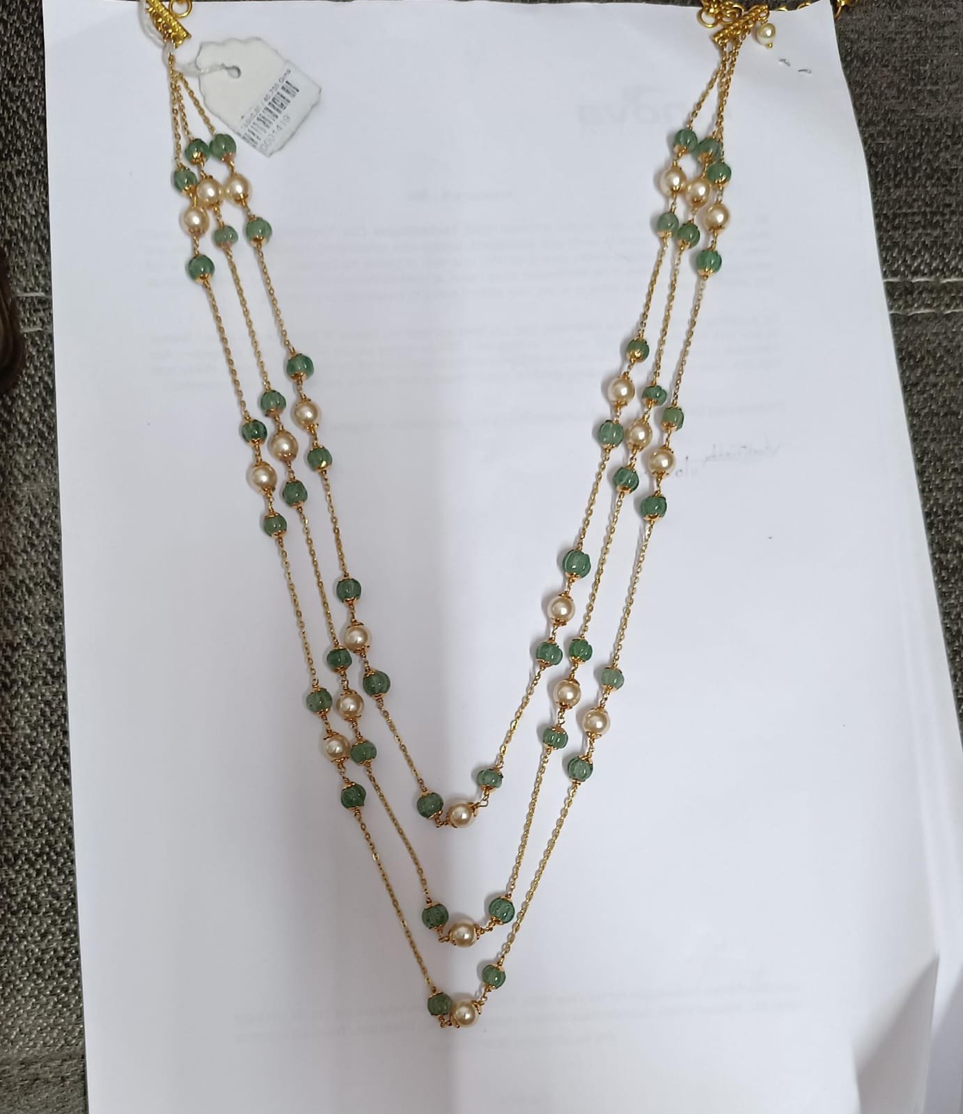 Green Pumpkin 3 Lines Chain