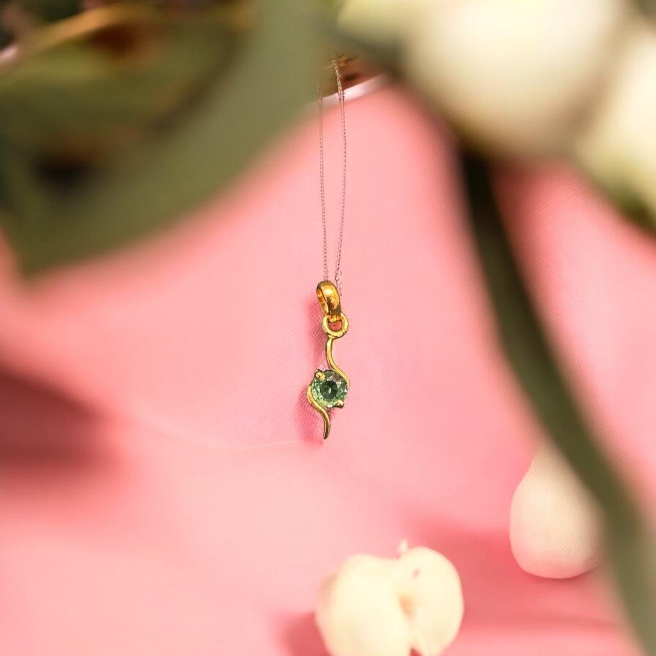 Green Stone Gold Polish Pendant