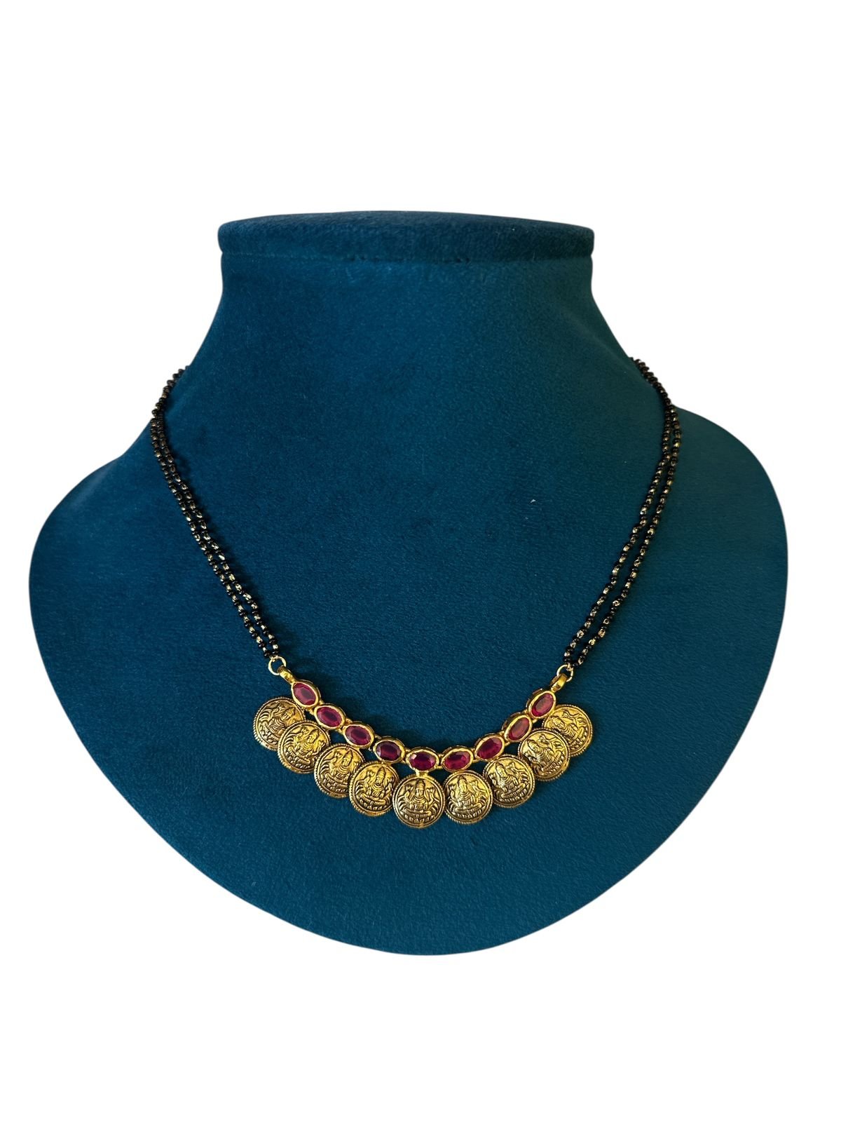 Kasulaperu design with ruby stone beads chain