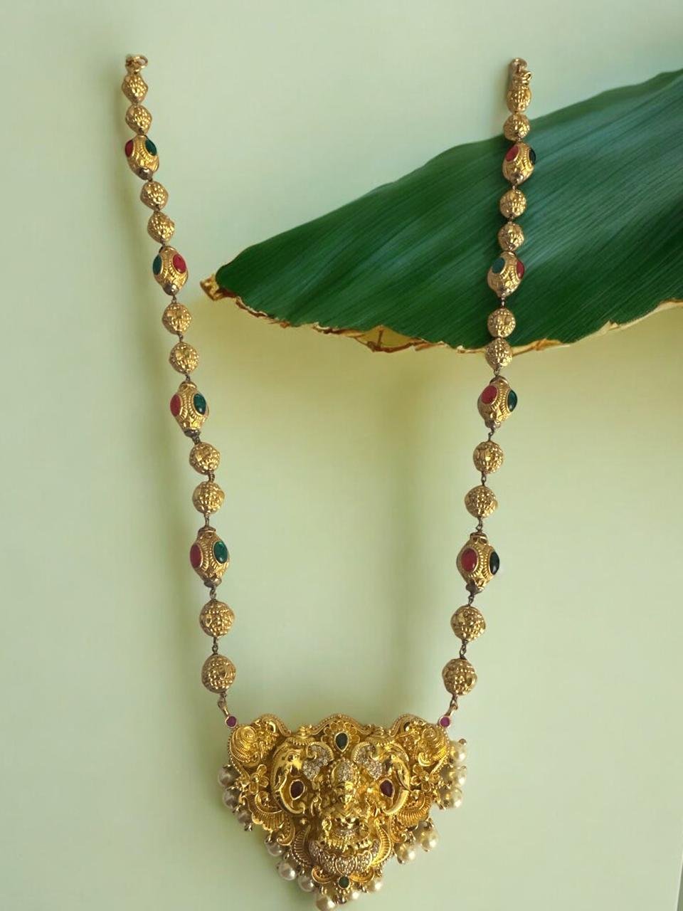 Lakshmi Devi Elephant Pendant Necklace