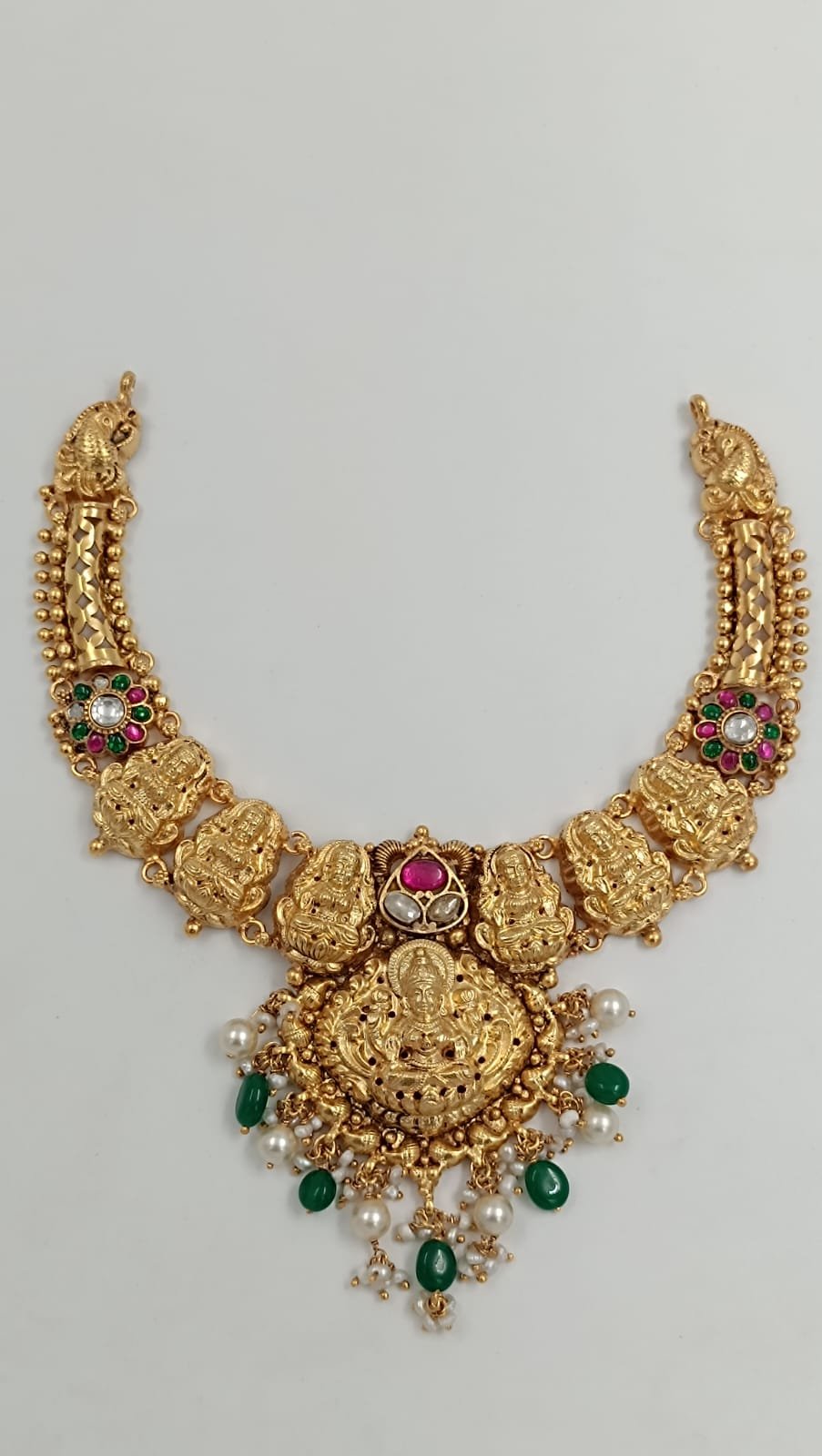 Lakshmi Devi Moissanite Beads Necklace