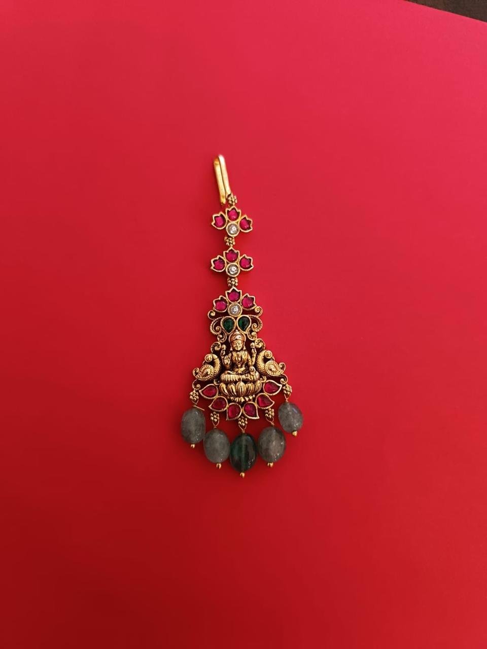 Laxmi Devi Ruby & Green Mang Tikka