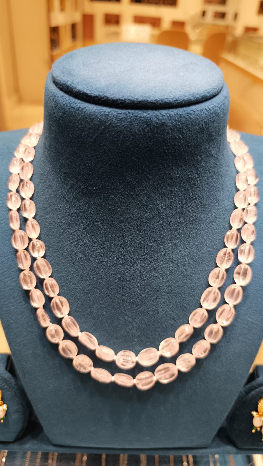 Lite Pink & White Beads 2 Line Chain