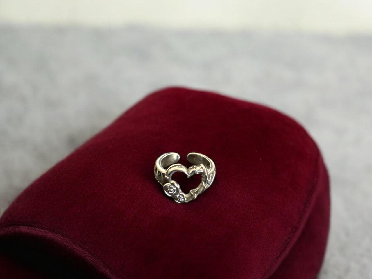 Love Shape Silver Polish Men’s Ring