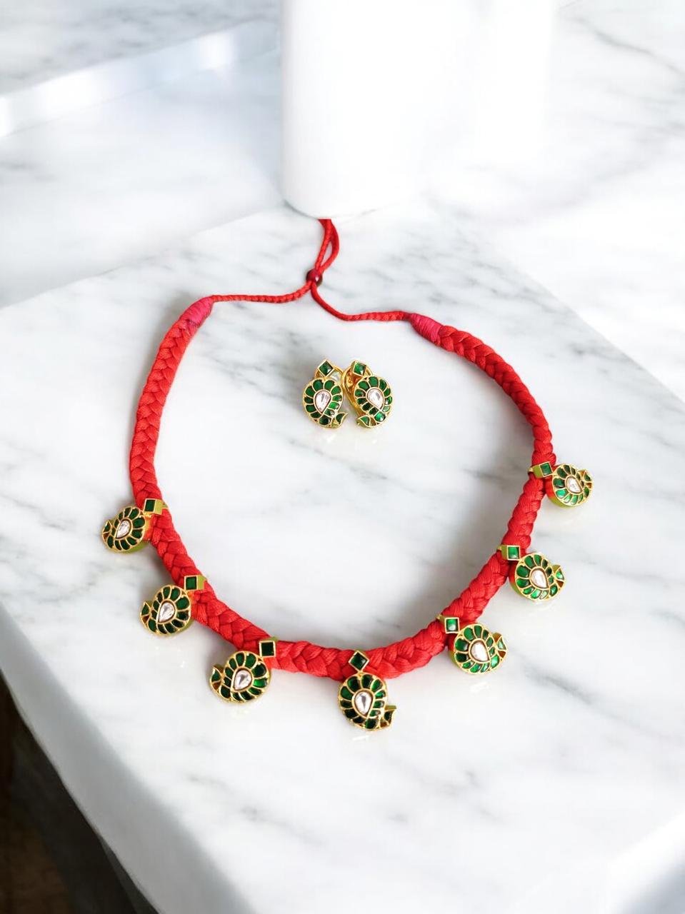 Mango Design Thread Necklace Set