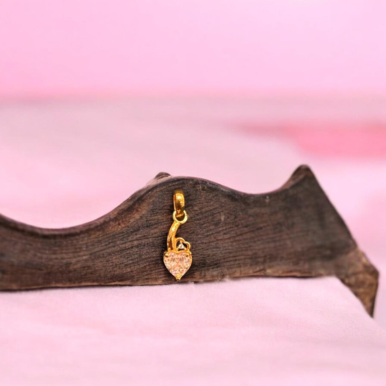 Moissanite Stone Gold Polish Pendant