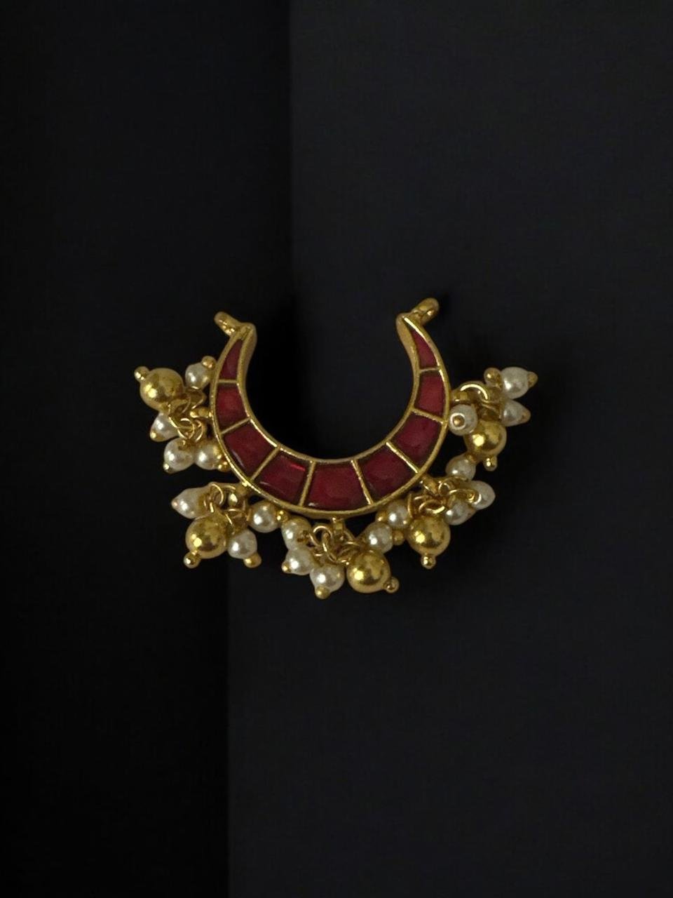 Moon Shape Ruby Pota Pendant