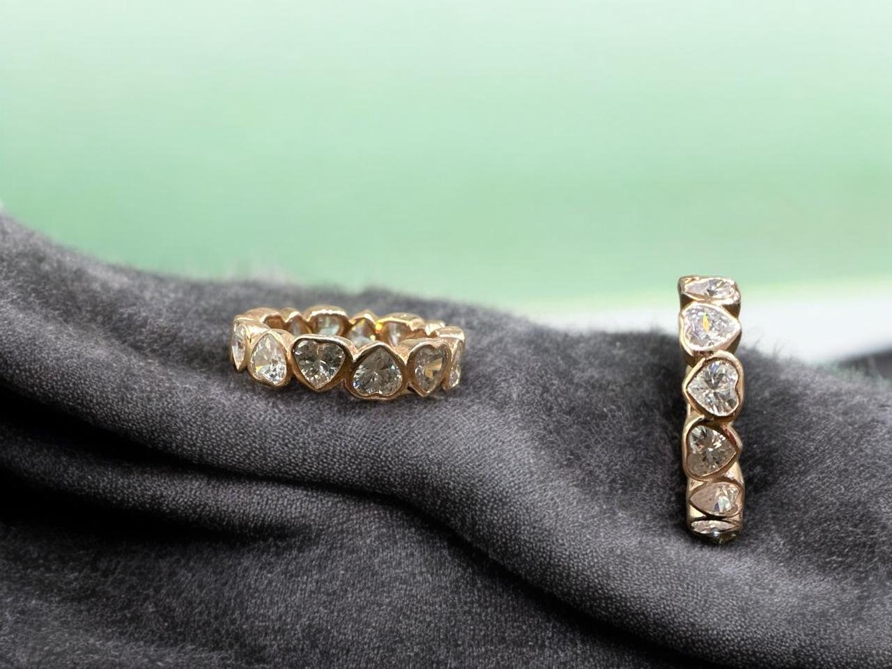 Mozanite Rose Gold Ladies Finger Ring