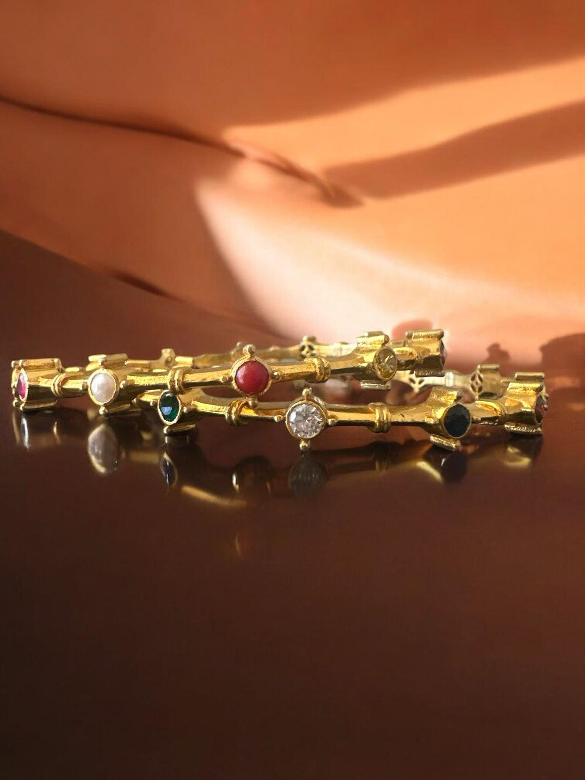 Navarathna stones with gold polish