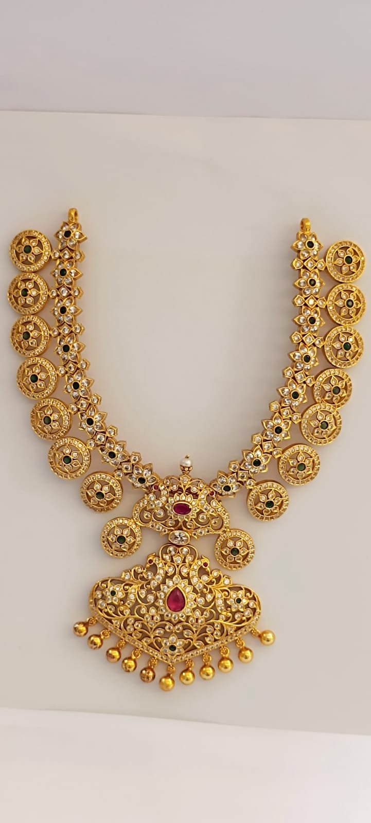 Necklace with CZ Stones, Rubies and   Emralds