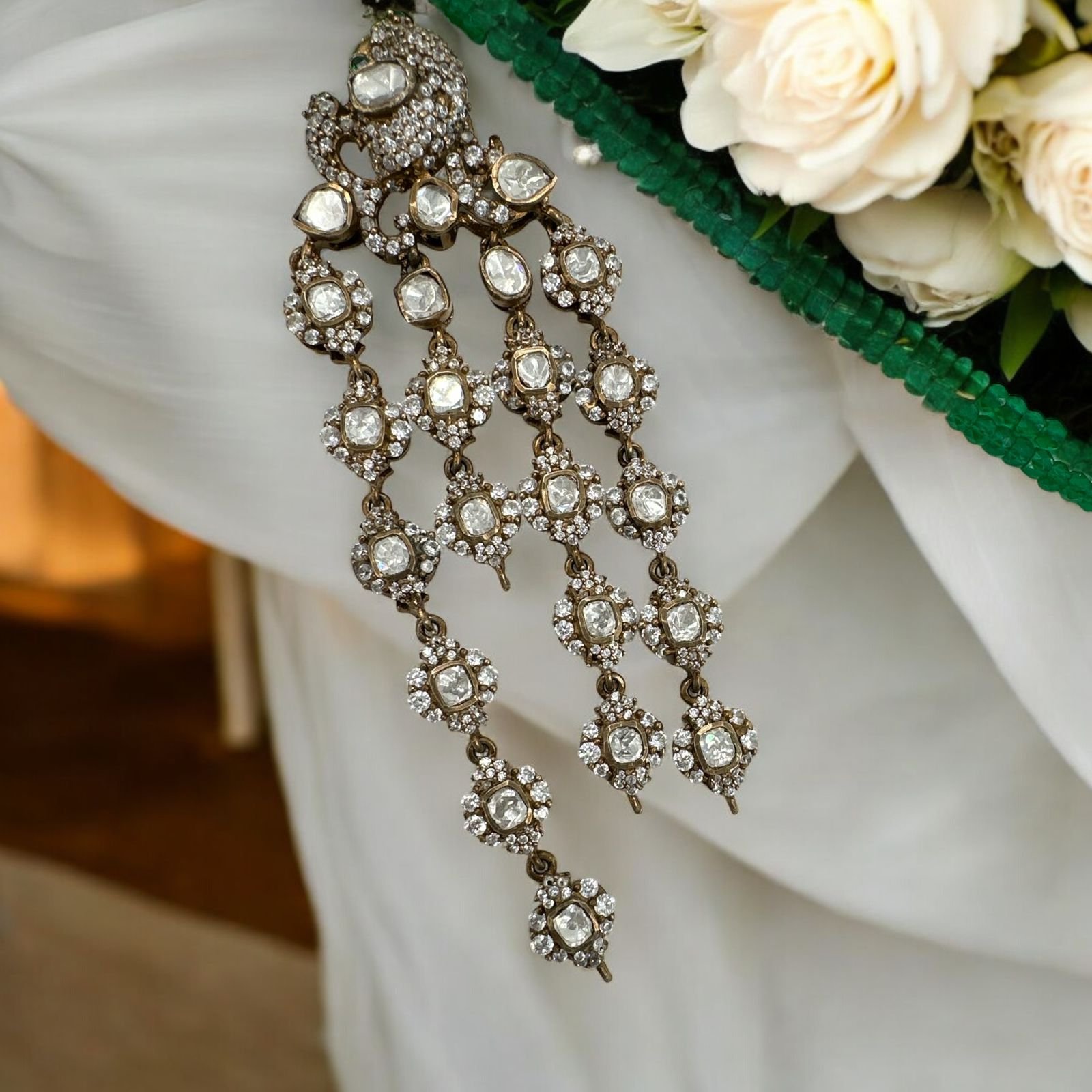 Peacock Premium CZ Mozanite Victoria Pendant