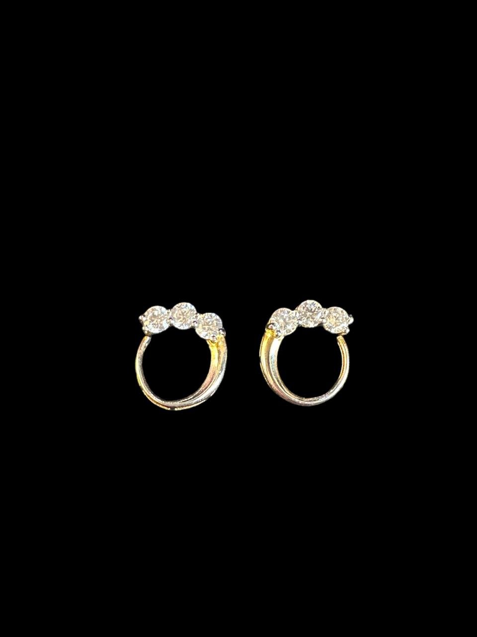 Premium CZ Ring-Modal Gold Studs