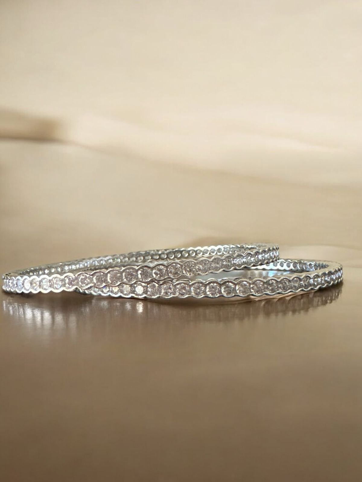 Premium cz stones with silver polish