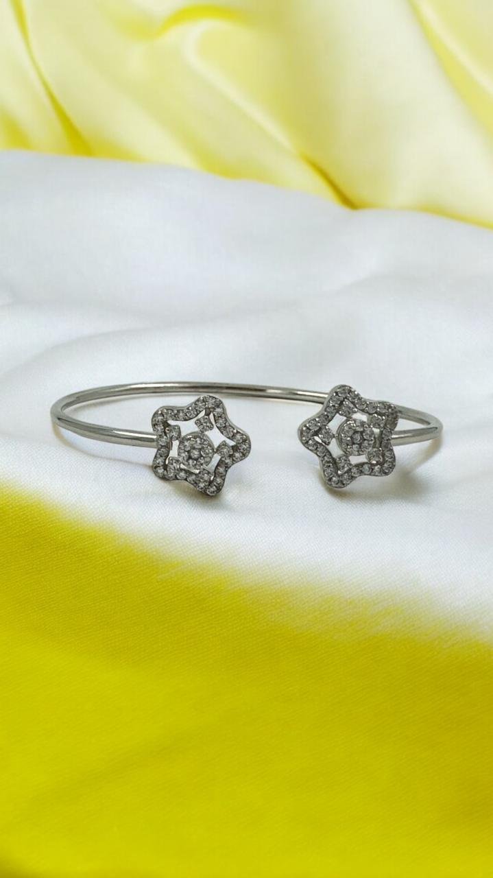 Premium cz stones with silver polish bracelet
