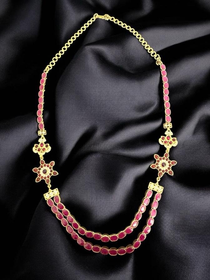 Red Pota & CZ Necklace