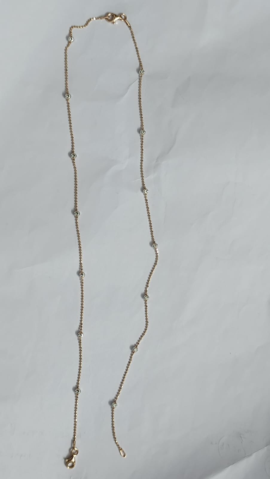 Rose Gold Polish Anklet with Premium CZ Stones