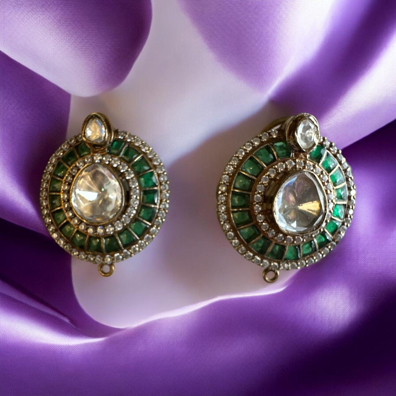 Royal Emerald Moissanite Victoria Studs