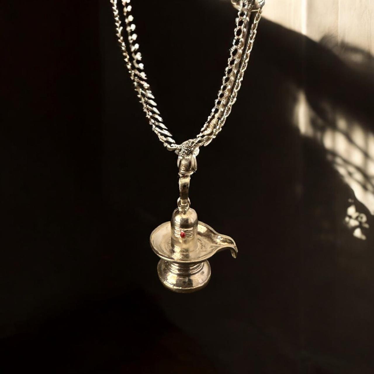 Shiva Lingam Silver Polish Pendant