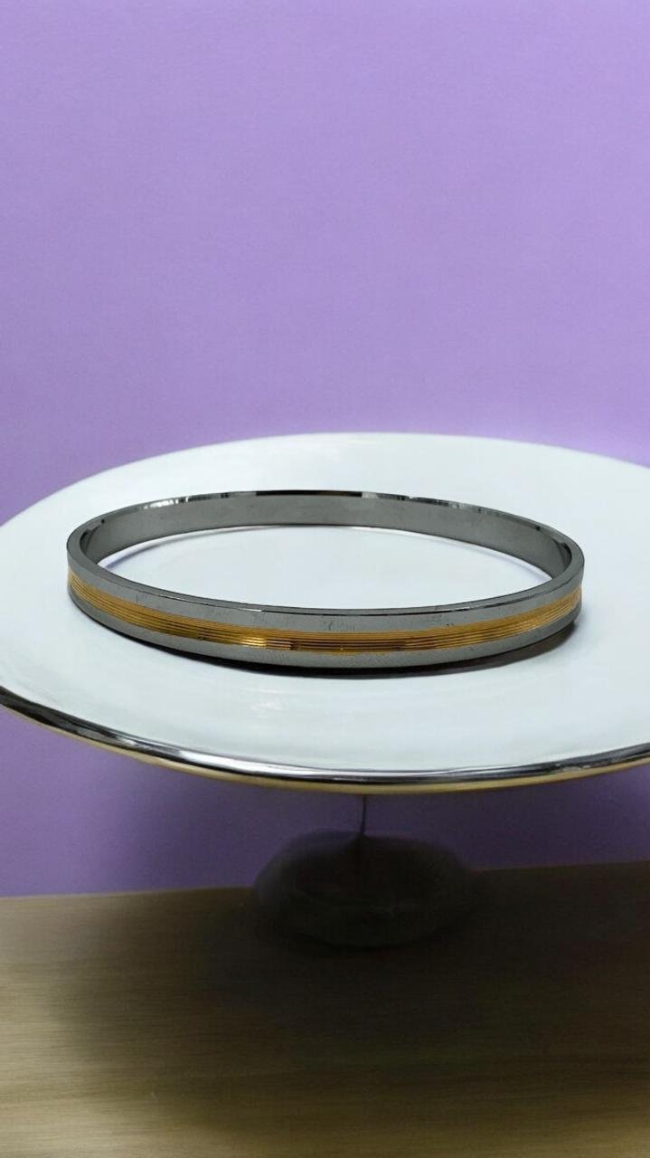 Silver & Gold Polish Men’s Kada