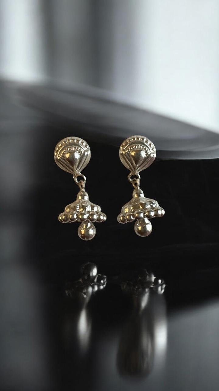 Small CZ Silver Buttalu Studs