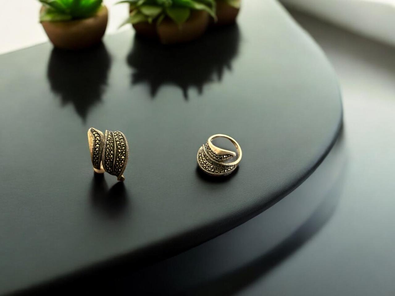 Snake Design Marker Stones Silver Polish Men’s Ring