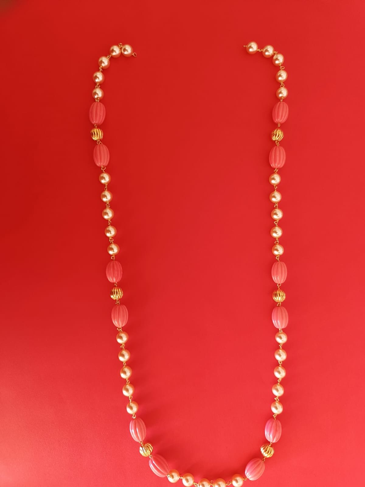 Swarovski Pearl Coral Beads Chain