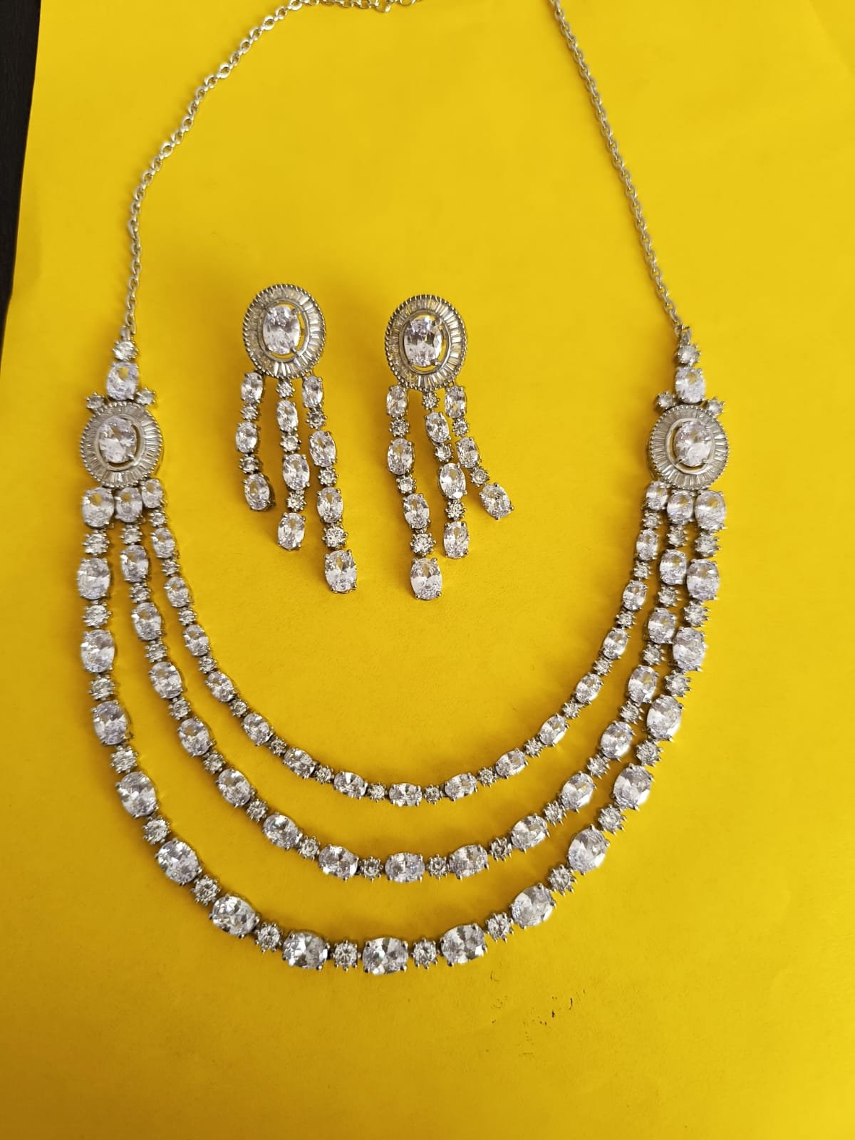 TiMoissanite & Premium CZ Silver Polish Necklace